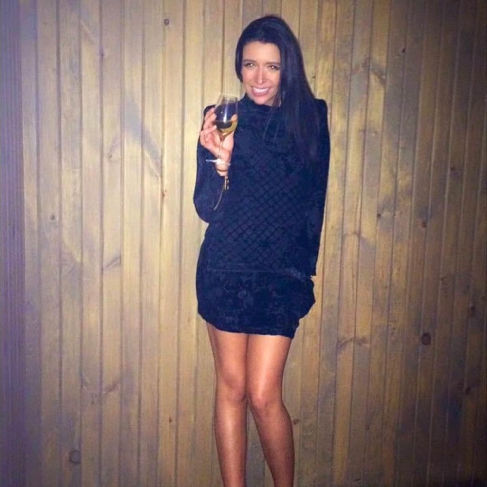 Balmain x H&M Velvet Crushed Green Long Sleeve Gold Zip Dress - Picture 6 of 6